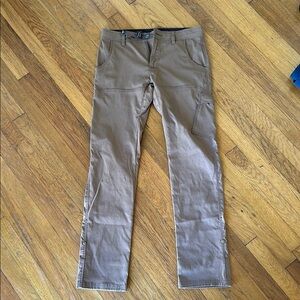 Prana Tan Cargo Pants with Flat Front and Belt Loops
